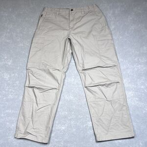 VERT X Pants Mens Size 36 Beige Military Army Cargo Pants Pockets Inseam 28”